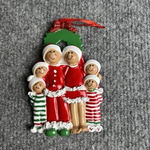 Christmas Holiday Ornament Family Of Six Can Be Personalized New‎